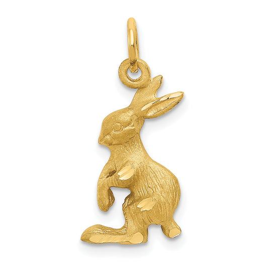 14K Yellow Gold Jack Rabbit Charm