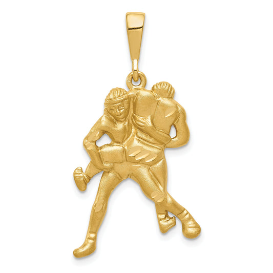 14K Yellow Gold Wrestling Charm