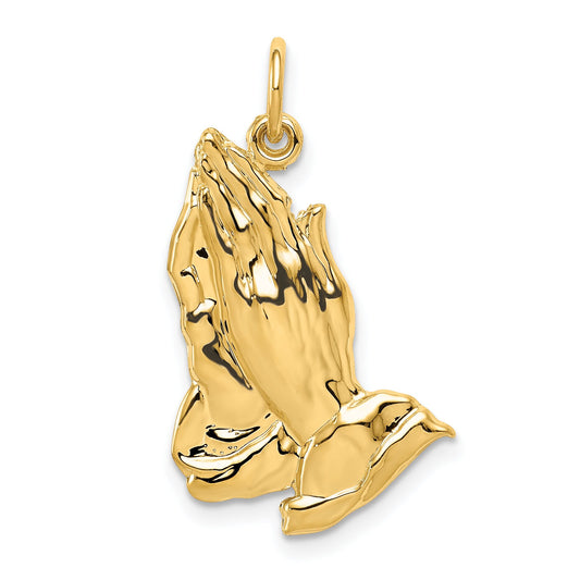 14K Gold Praying Hands Pendant