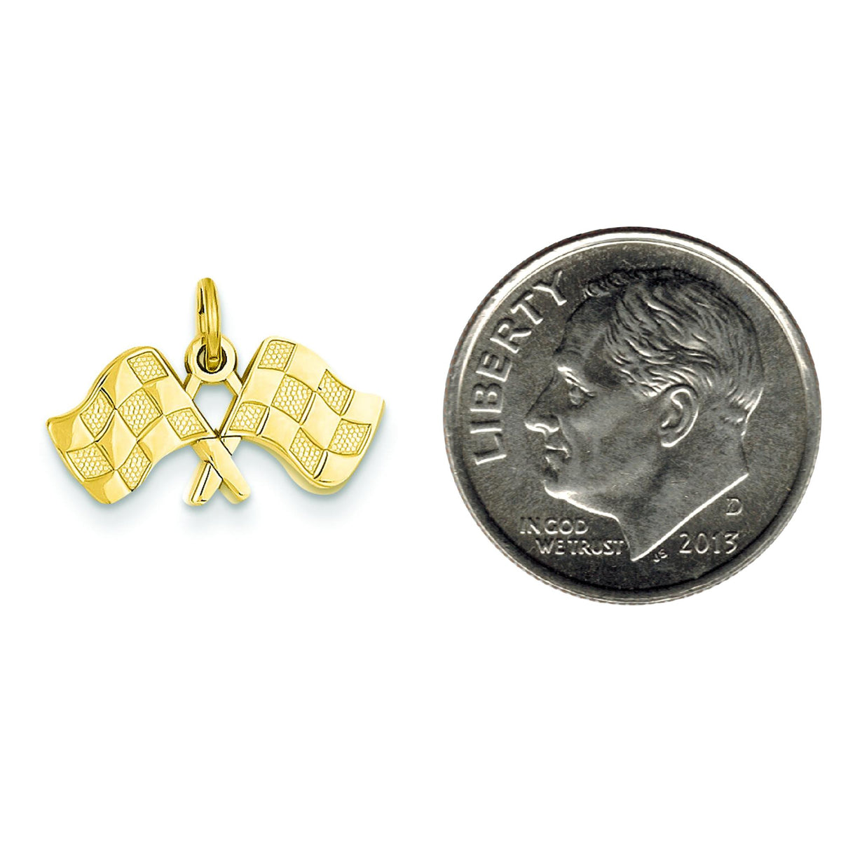 Gold Racing Flags 14K Gold Racing Flags Charm – FindingKing
