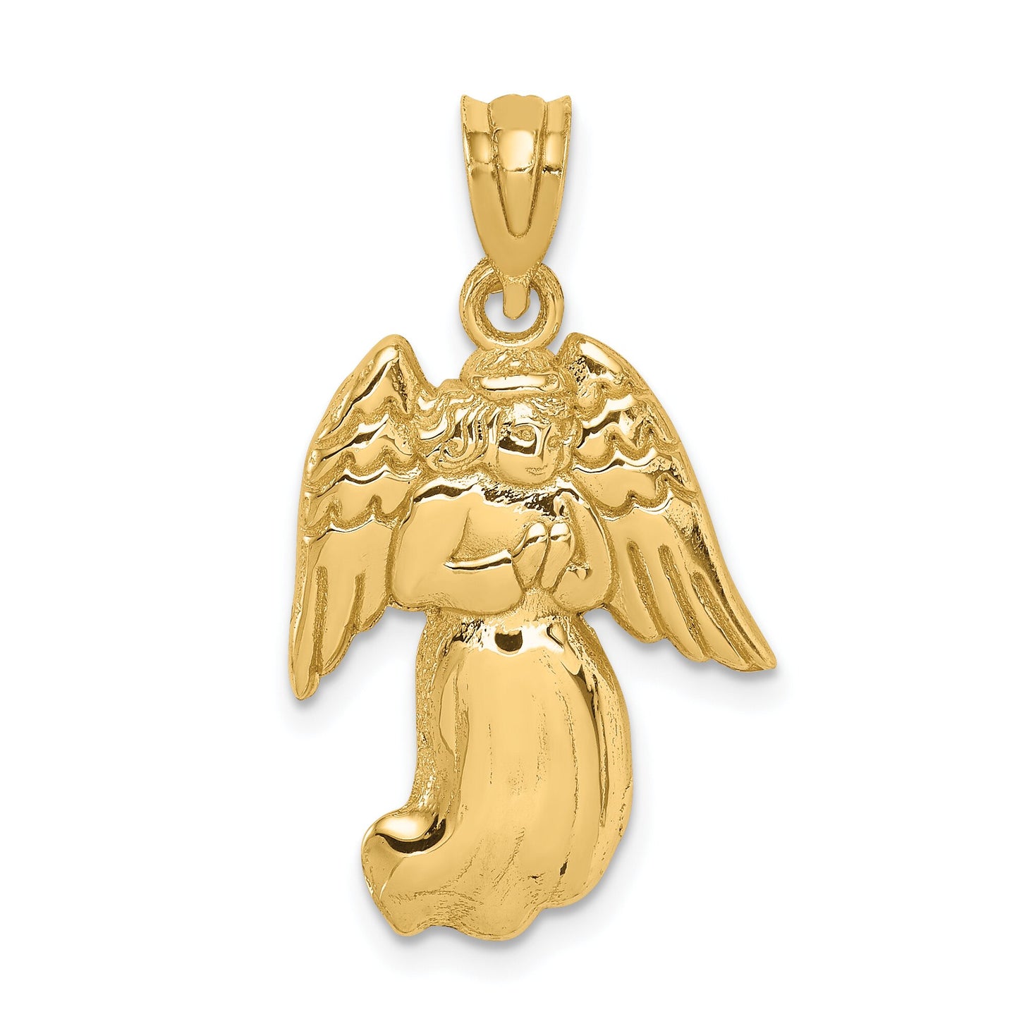 14K Gold Praying Angel Charm