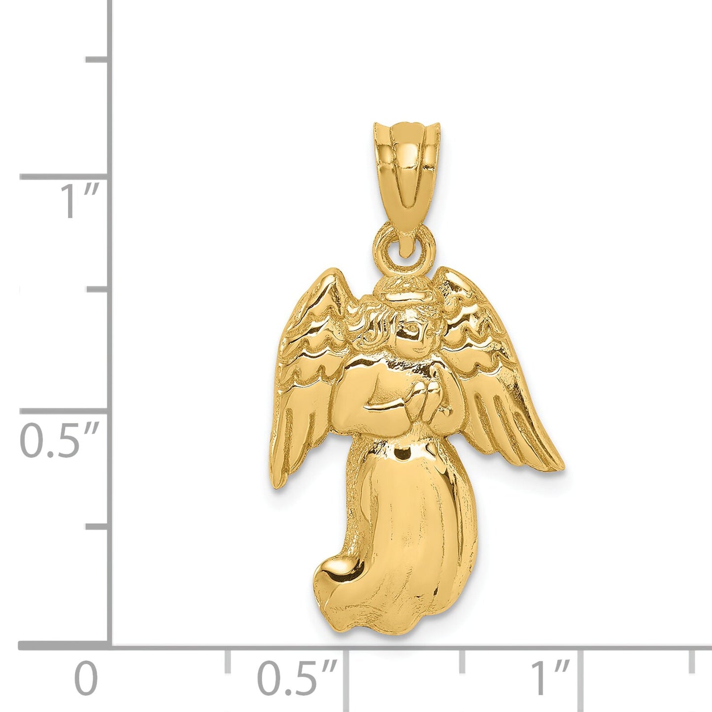 14K Gold Praying Angel Charm