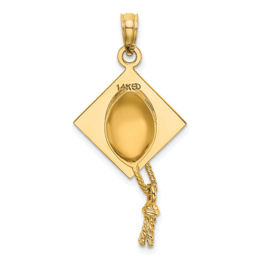 14K Gold 3D Graduation Cap Charm