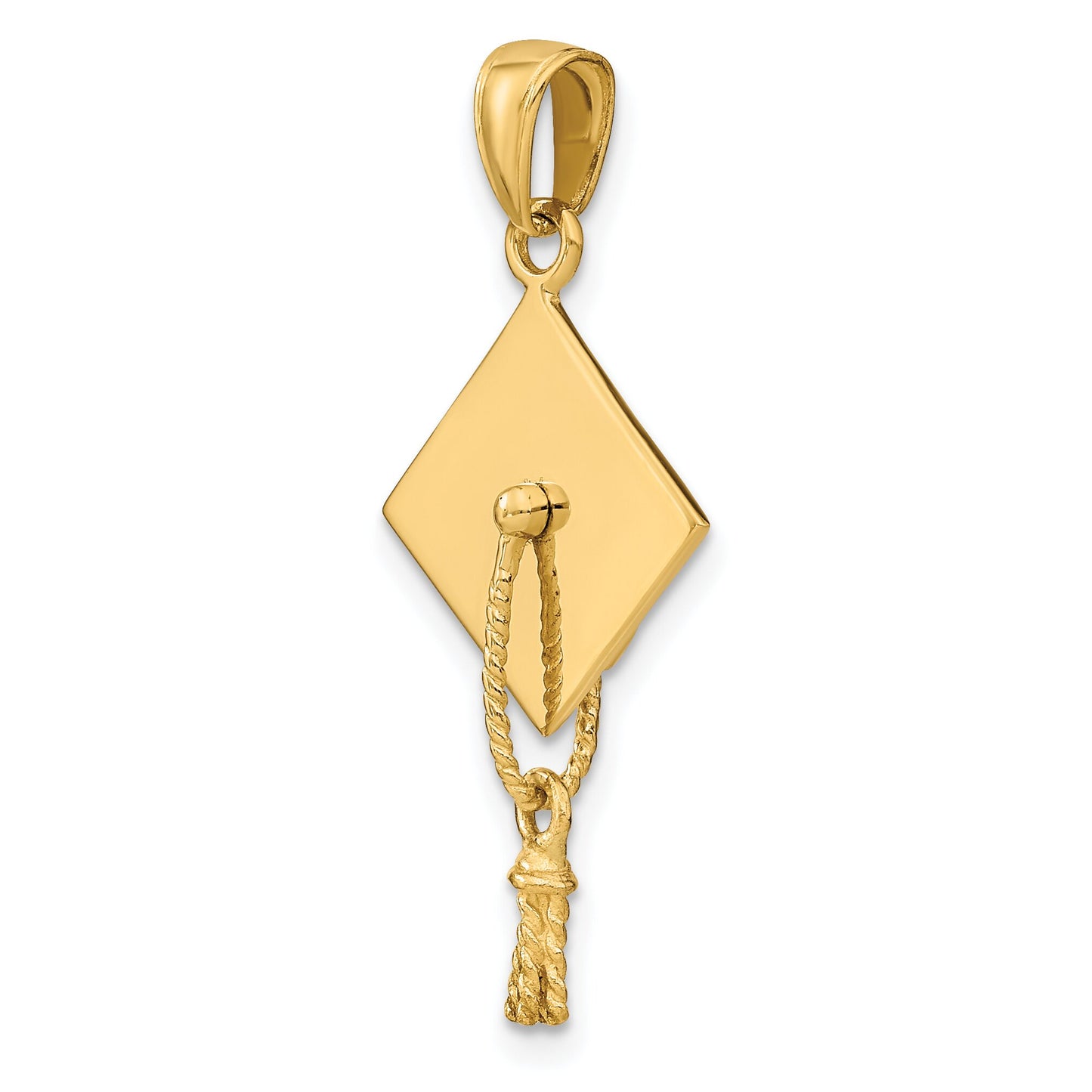 14K Gold 3D Graduation Cap Charm
