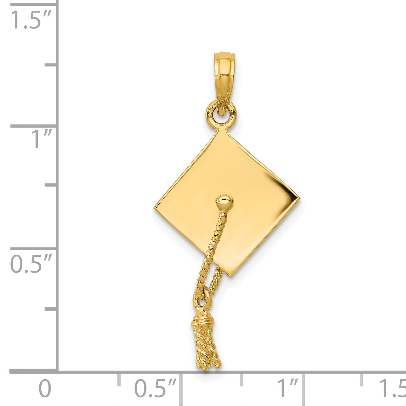 14K Gold 3D Graduation Cap Charm