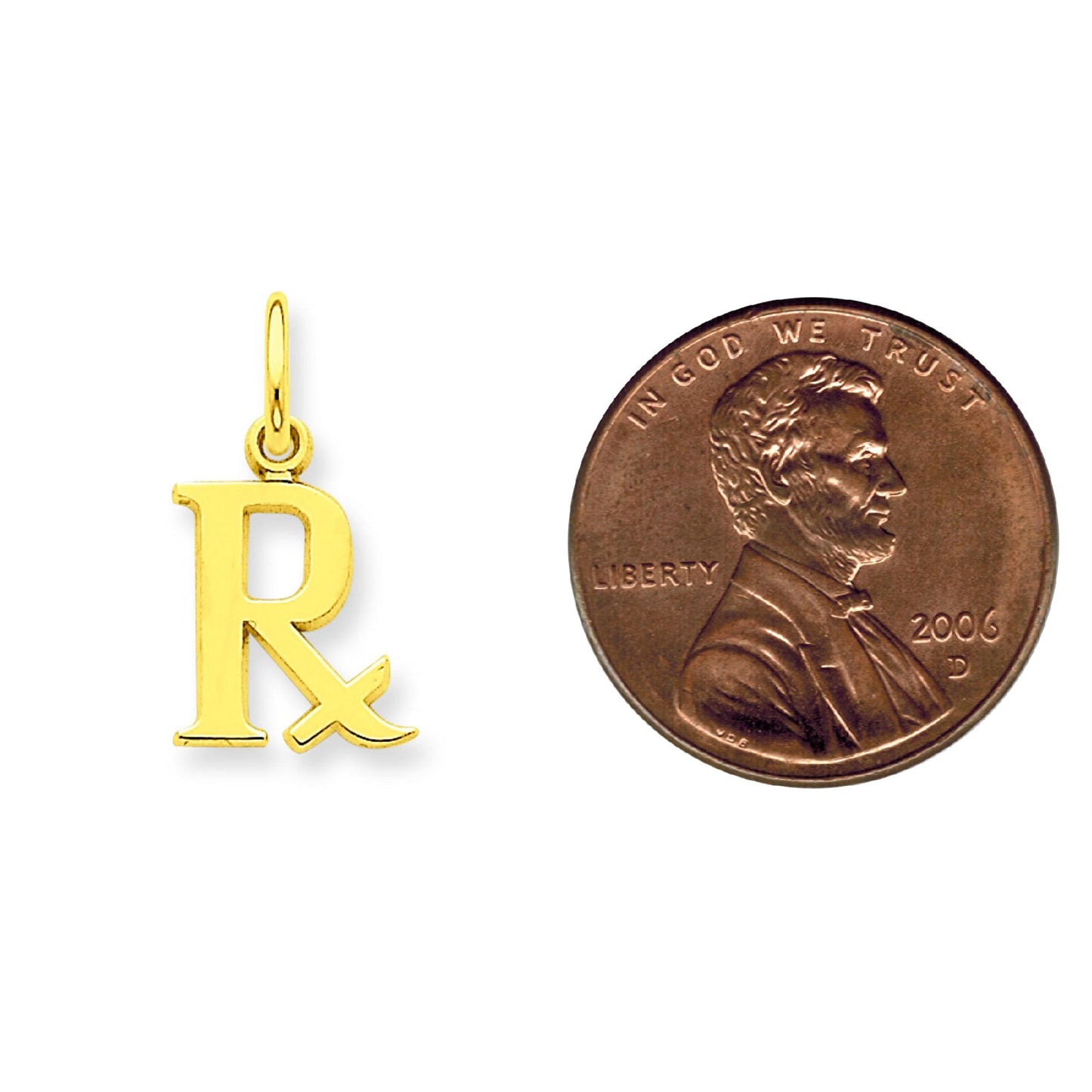 14K Gold Rx Charm