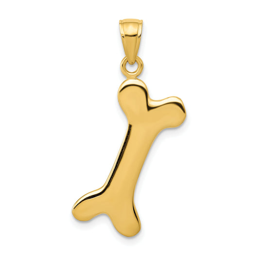 14K Gold Dog Bone Charm