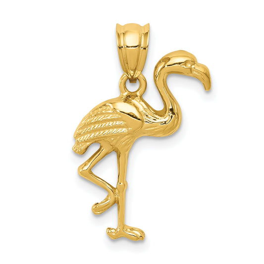 14K Gold Flamingo Charm