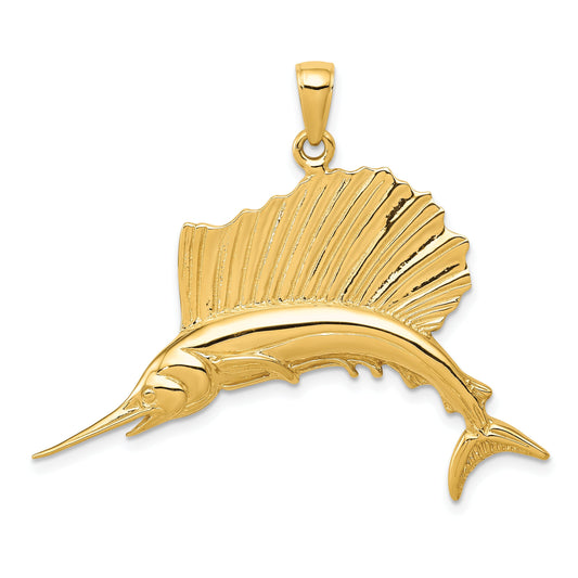 14K Gold Swordfish Charm