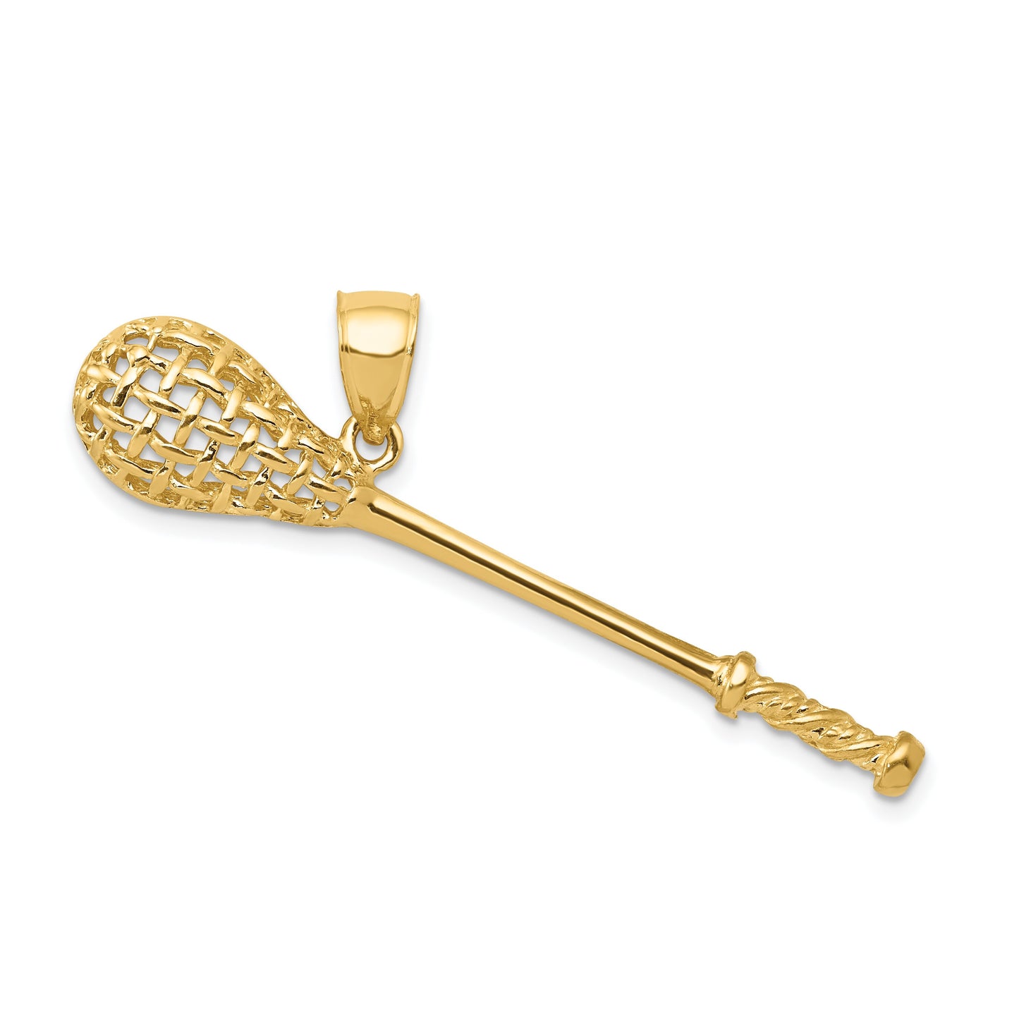 14K Gold 3D Lacrosse Stick Charm