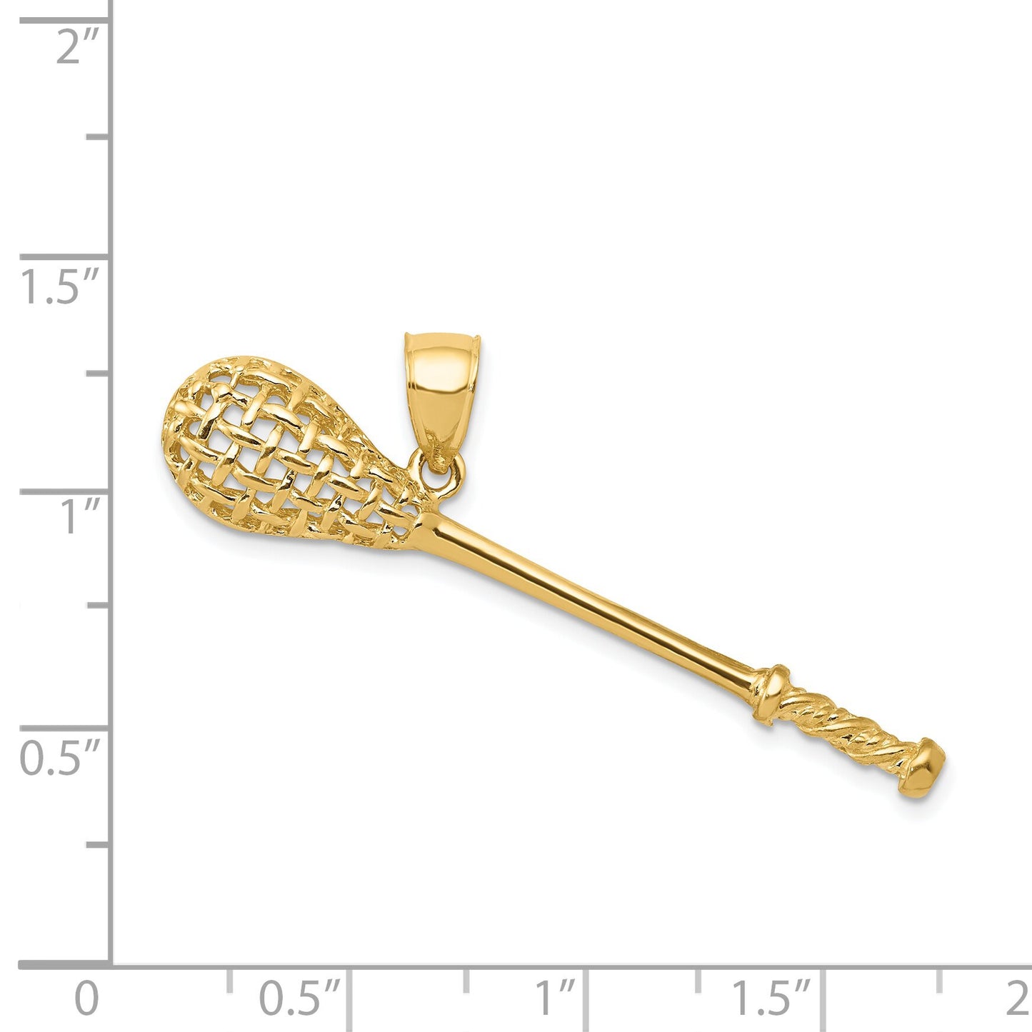 14K Gold 3D Lacrosse Stick Charm