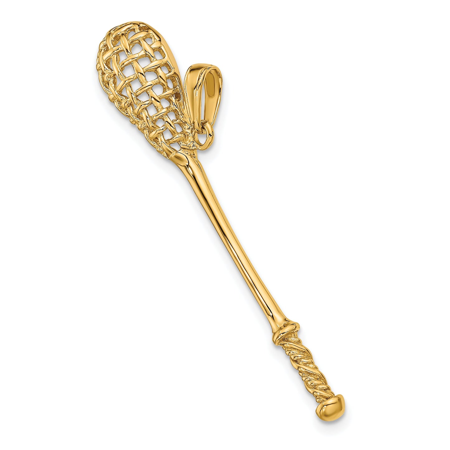 14K Gold 3D Lacrosse Stick Charm