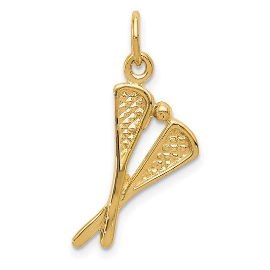 14K Gold Lacrosse Sticks & Ball Charm