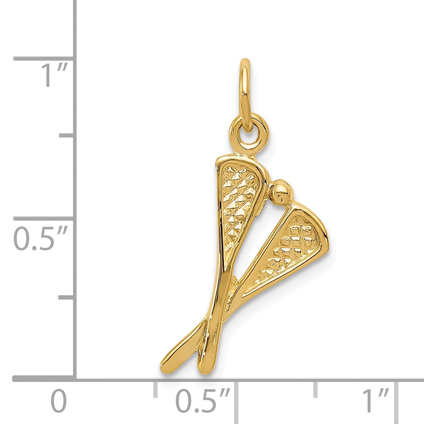 14K Gold Lacrosse Sticks & Ball Charm