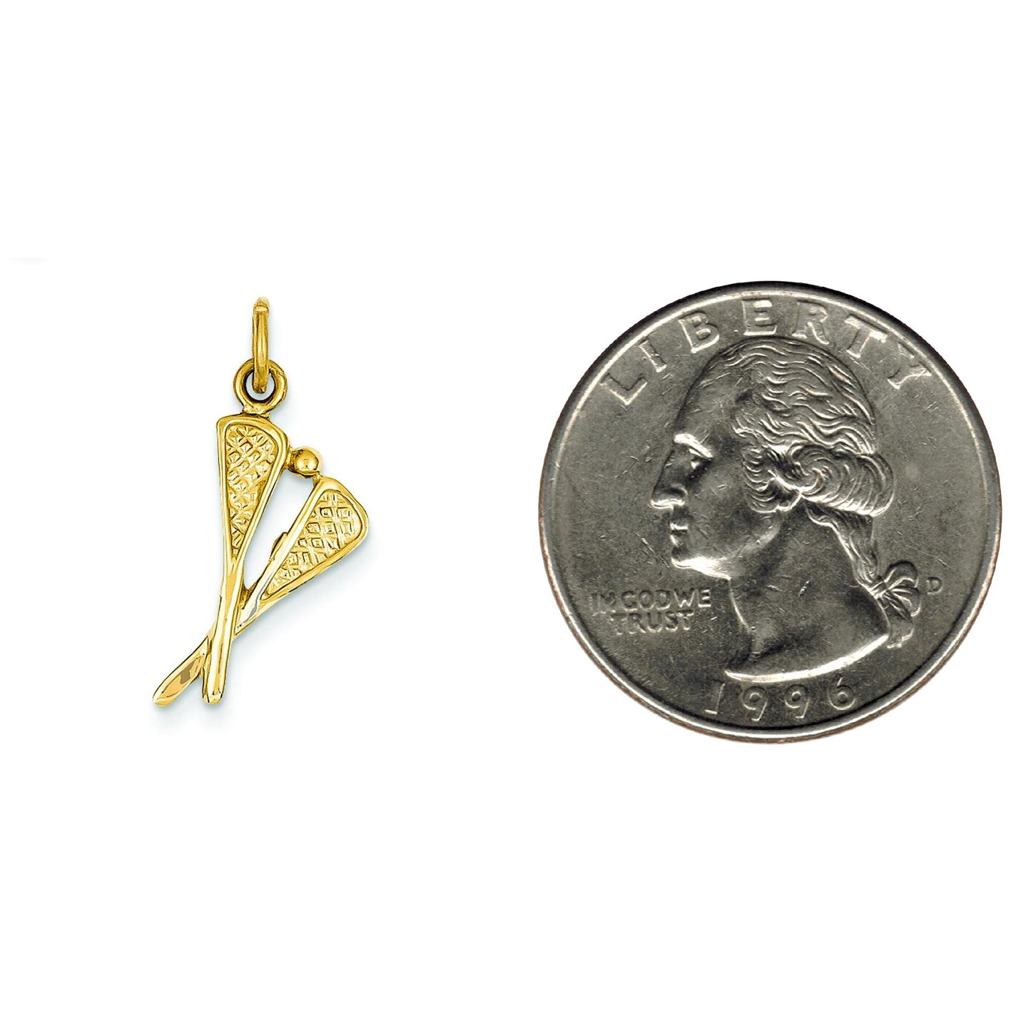 14K Gold Lacrosse Sticks & Ball Charm