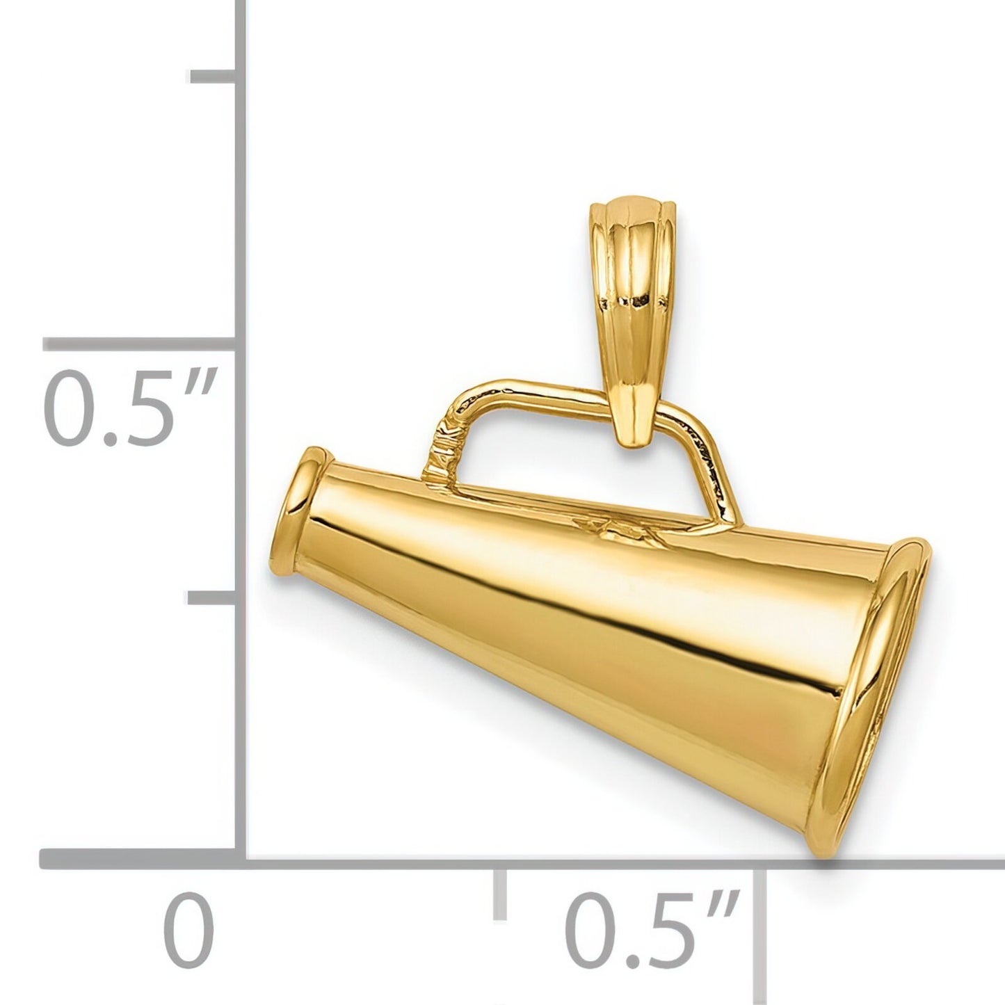 14K Gold 3D Megaphone Charm