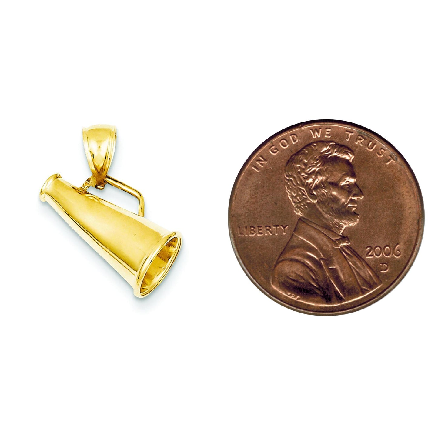 14K Gold 3D Megaphone Charm