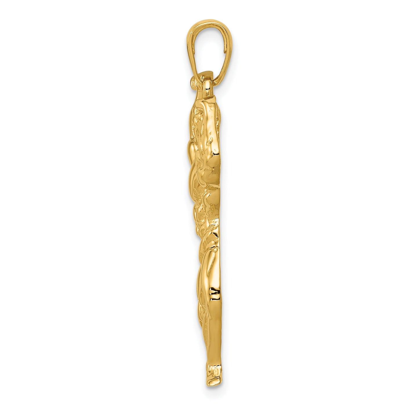 14K Gold Polished Weightlifter Charm