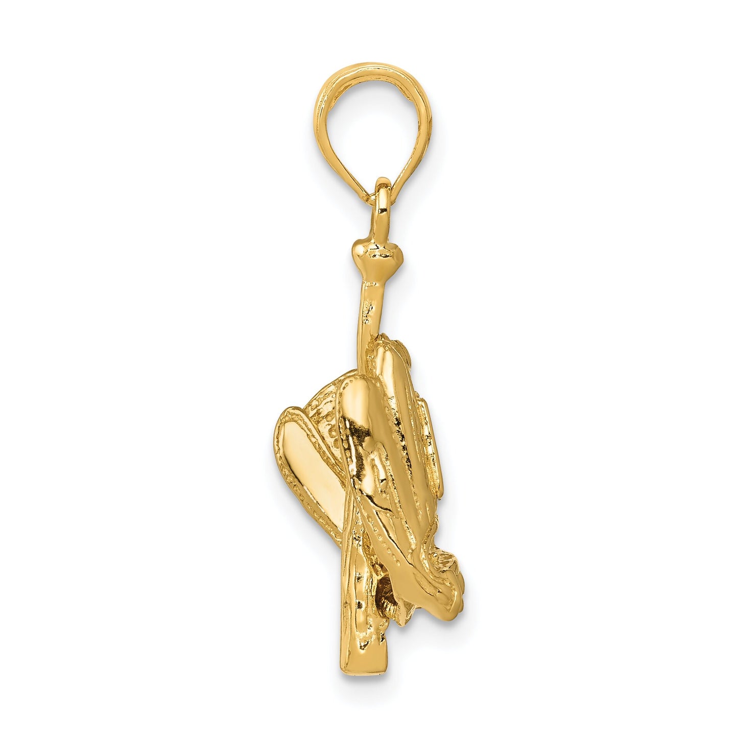14K Gold 3D Baseball Glove Bat & Ball Charm