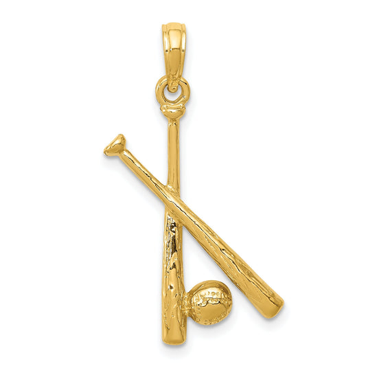 14K Gold Baseball Bats & Ball Charm