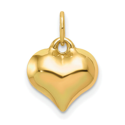 14K Gold Puffed Heart Charm