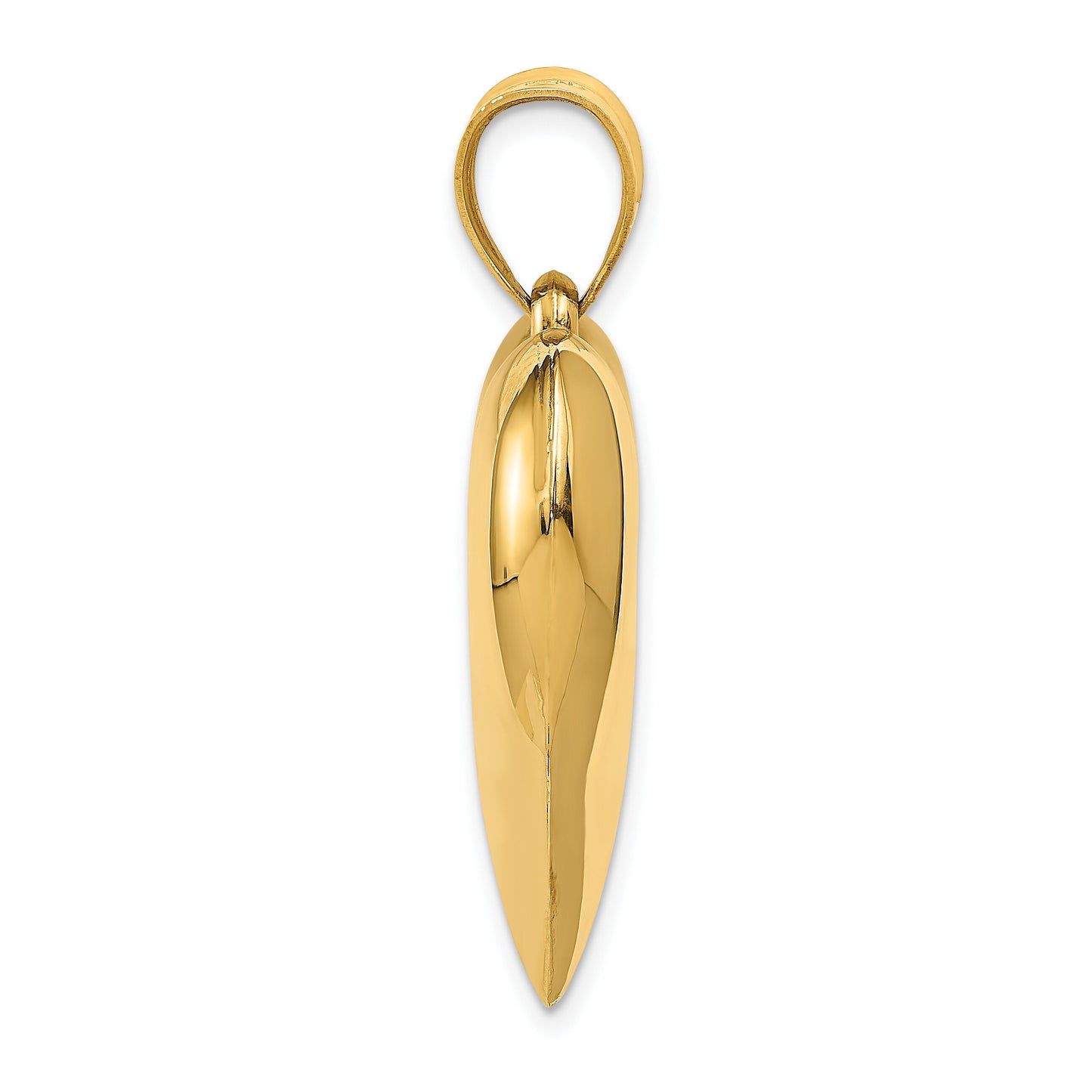 14K Gold Puffed Heart Charm