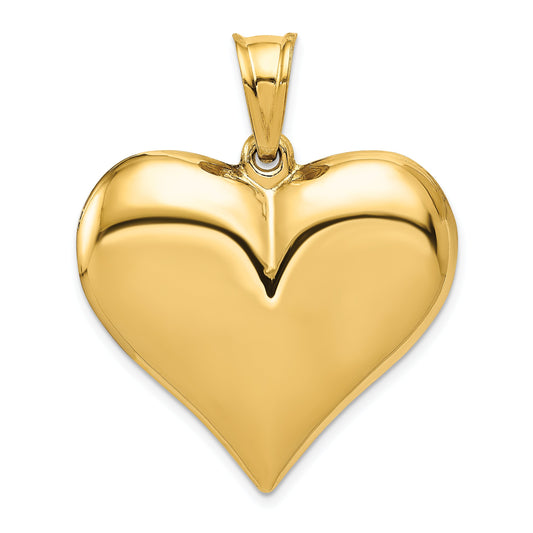 14K Gold Puffed Heart Charm