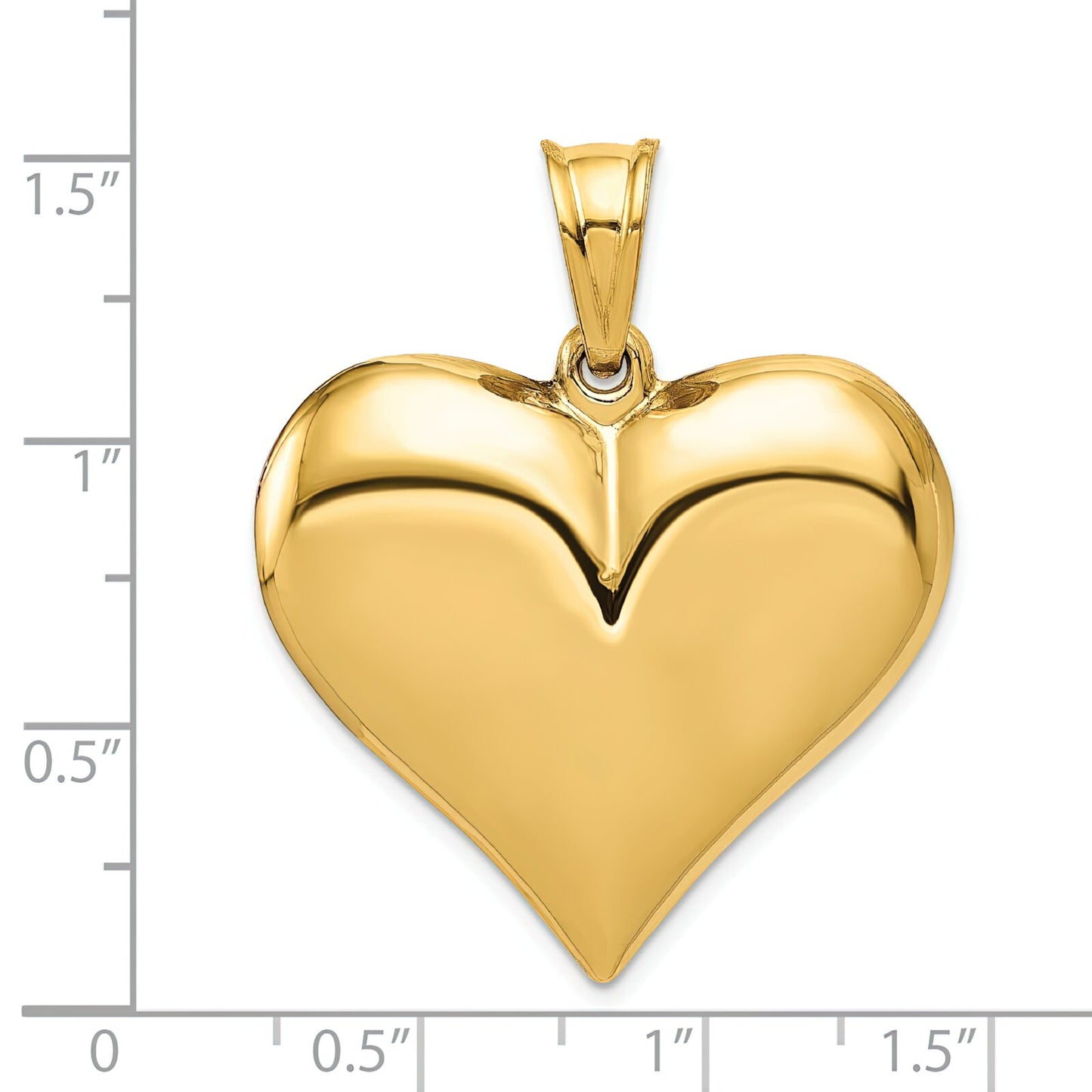 14K Gold Puffed Heart Charm