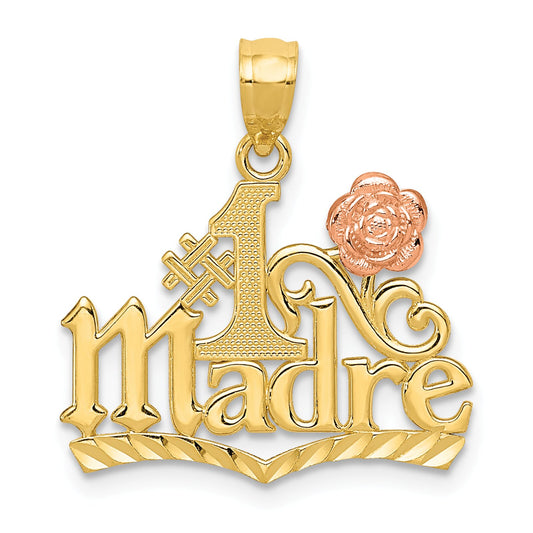 14K Two Tone Gold #1 Madre Charm