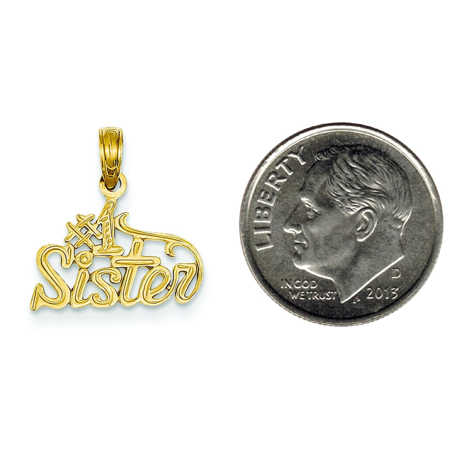 14K Gold #1 Sister Charm