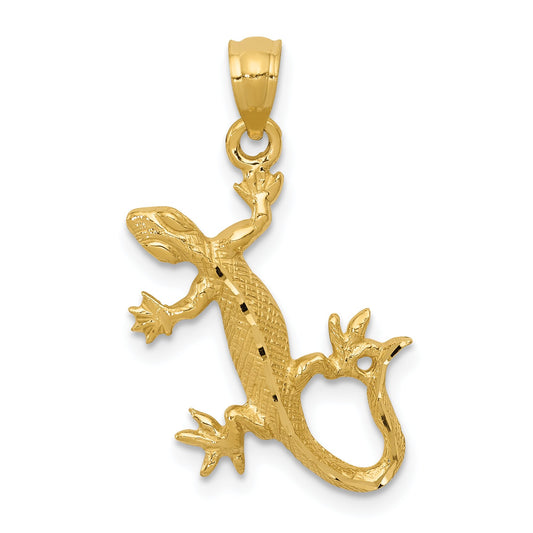 14K Gold Gecko Lizard Charm