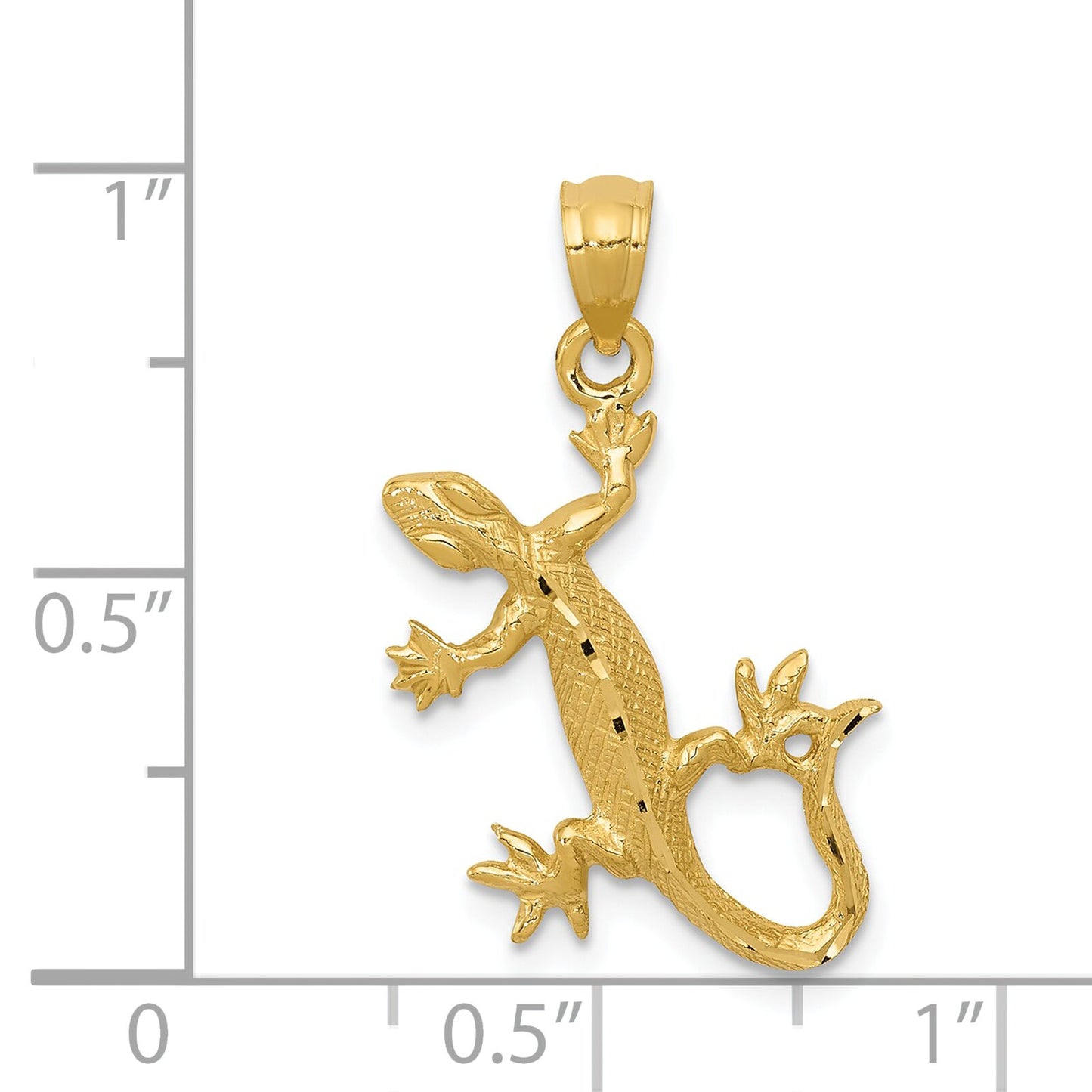 14K Gold Gecko Lizard Charm