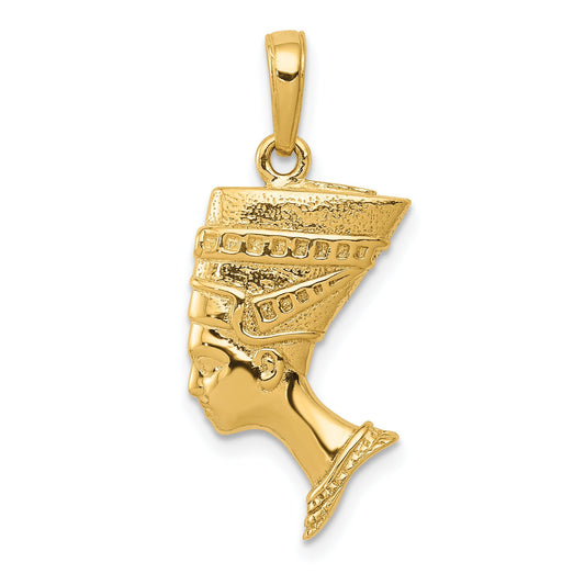 14K Gold 3D Queen Nefertiti Charm