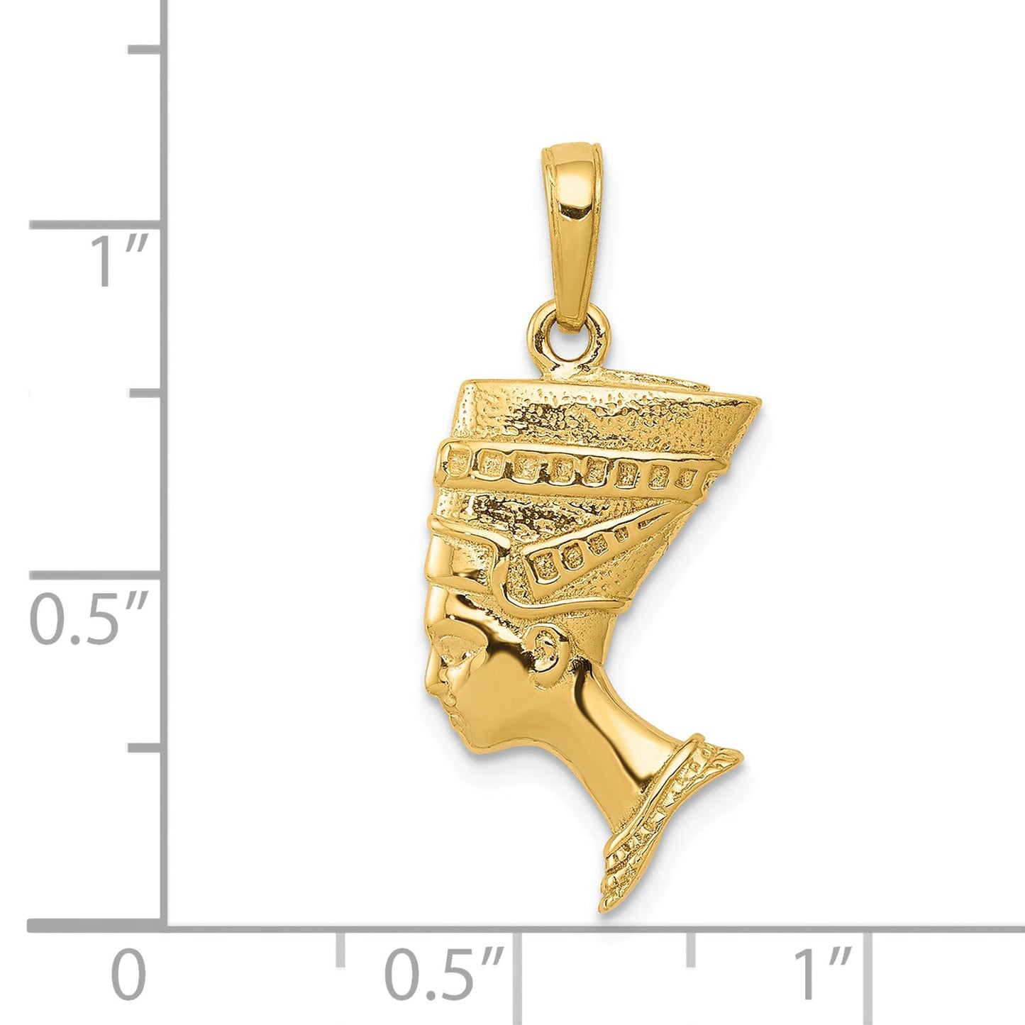 14K Gold 3D Queen Nefertiti Charm