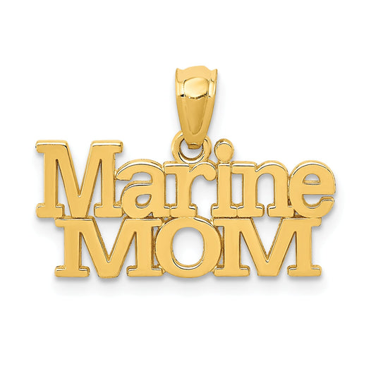 14K Gold Marine Mom Charm