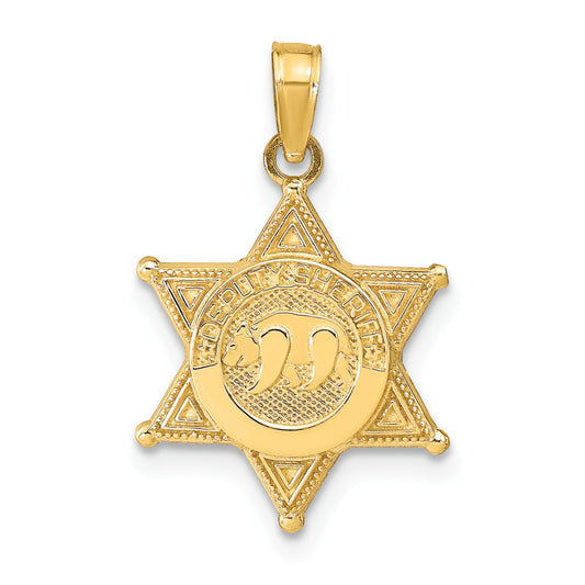 14K Gold Deputy Sheriff Badge with Bear Charm