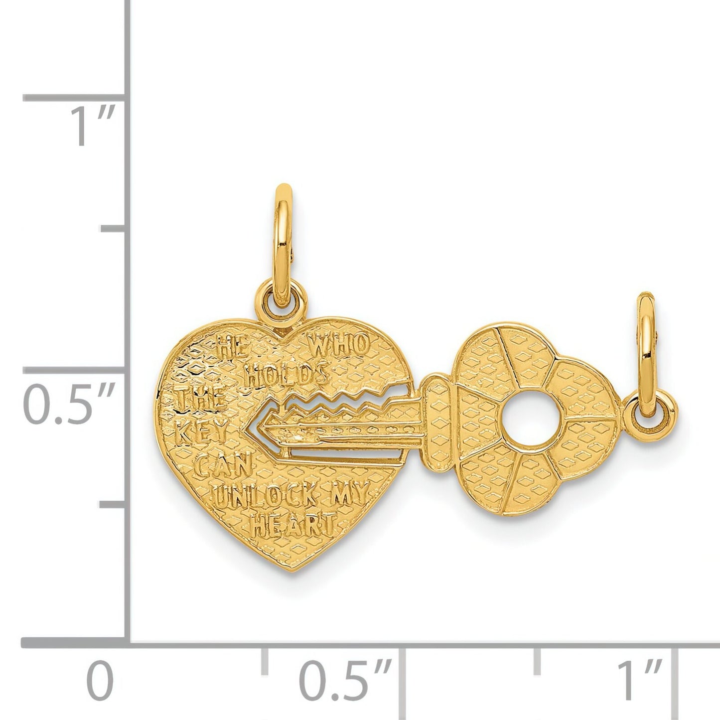14K Gold Key To My Heart Breakable Charm