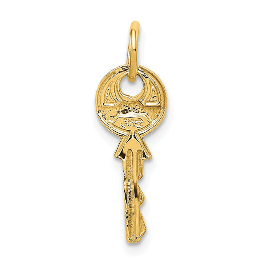 14K Gold Key Charm