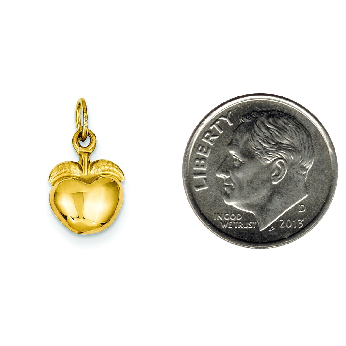 14K Gold 3D Apple Charm