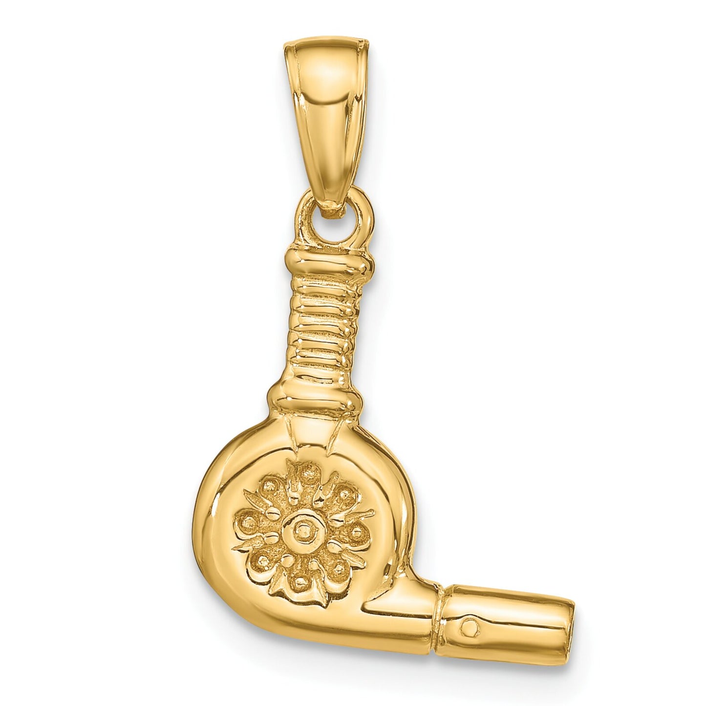 14K Gold 3D Blow Dryer Charm