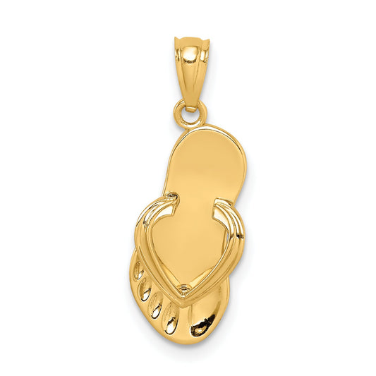 14K Gold Flip Flop Charm