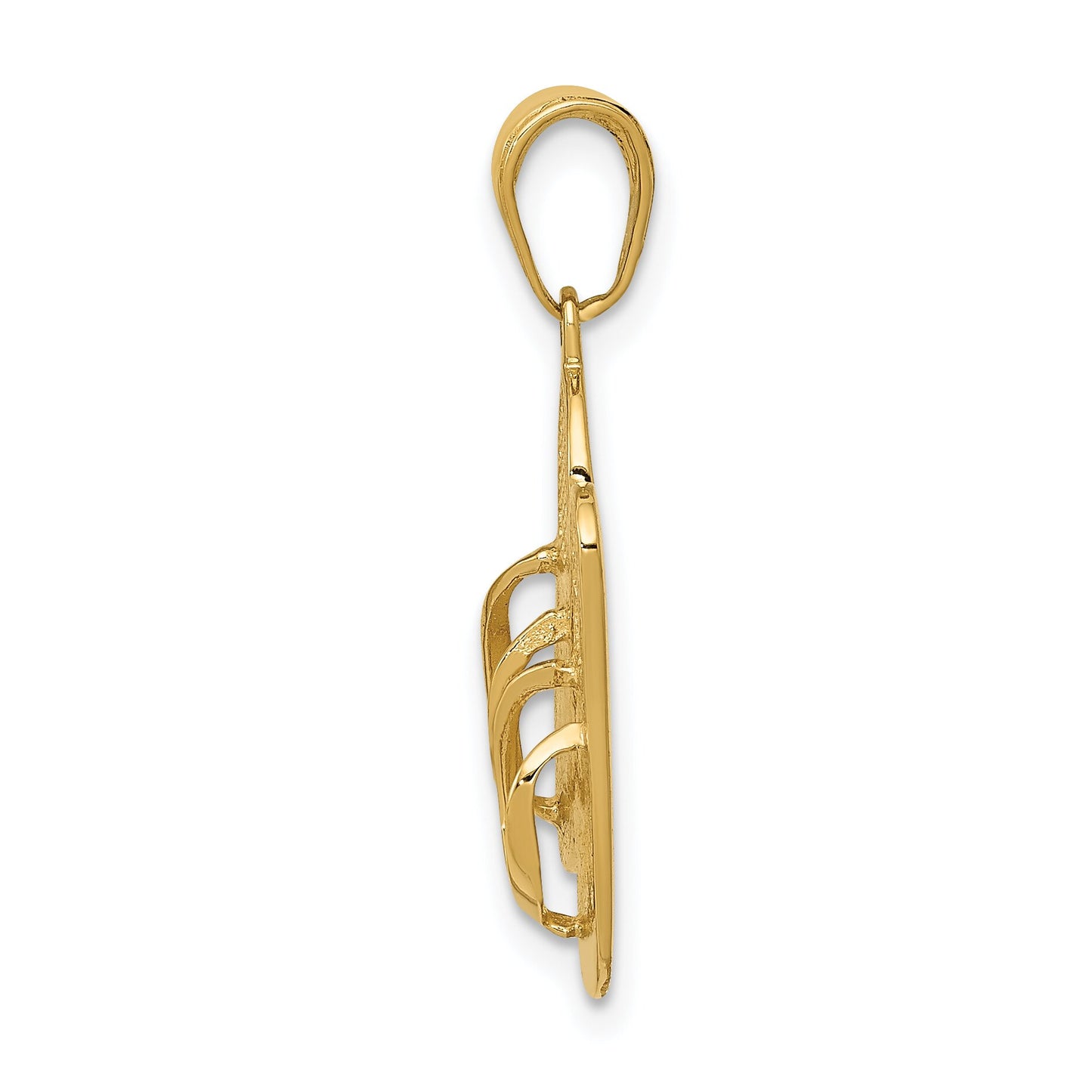14K Gold 3D Maui Aloha Reversible Flip Flop Charm