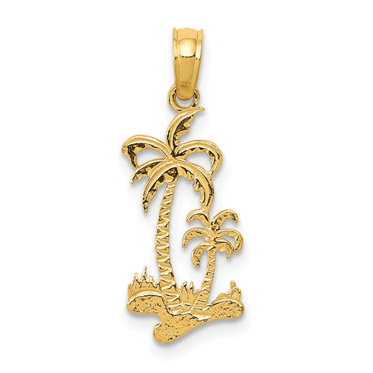 14K Gold Palm Trees Charm