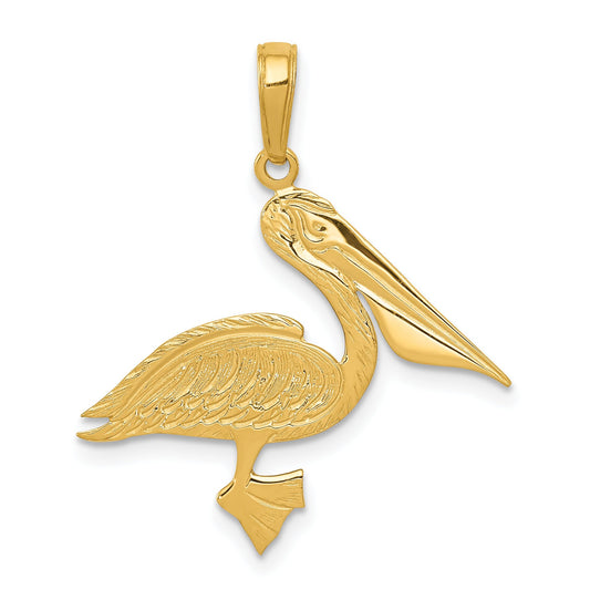 14K Gold Pelican Charm