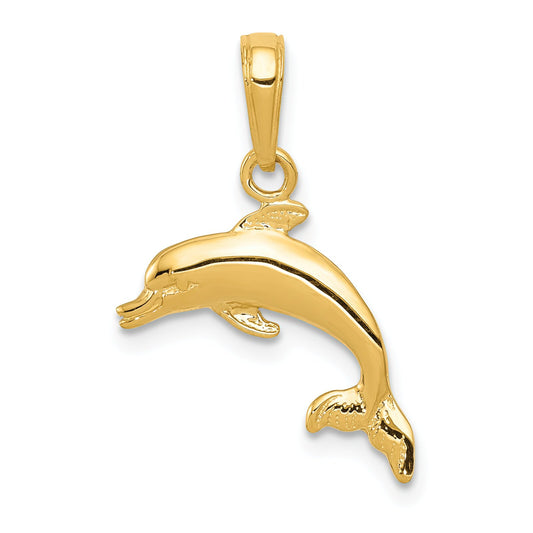 14K Gold Dolphin Charm