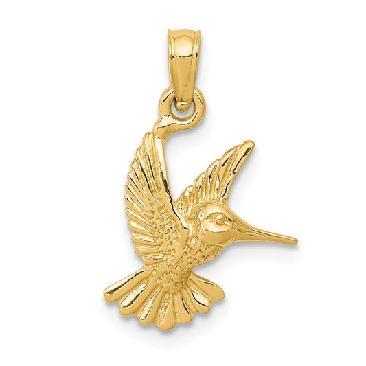 14K Gold Hummingbird Charm