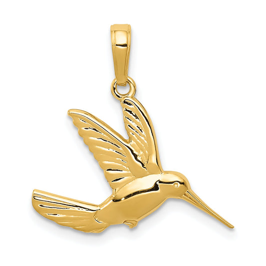14K Gold Hummingbird Charm