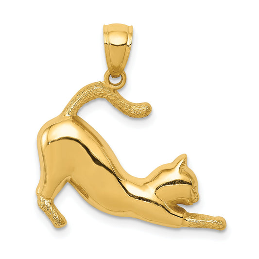 14K Gold Cat Charm