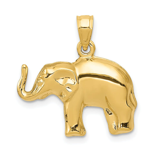 14K Gold 3D Elephant Charm