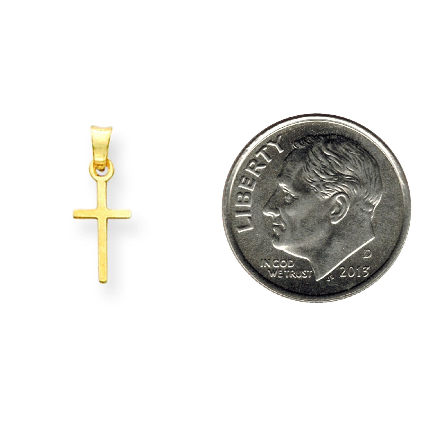 14K Gold Cross Charm